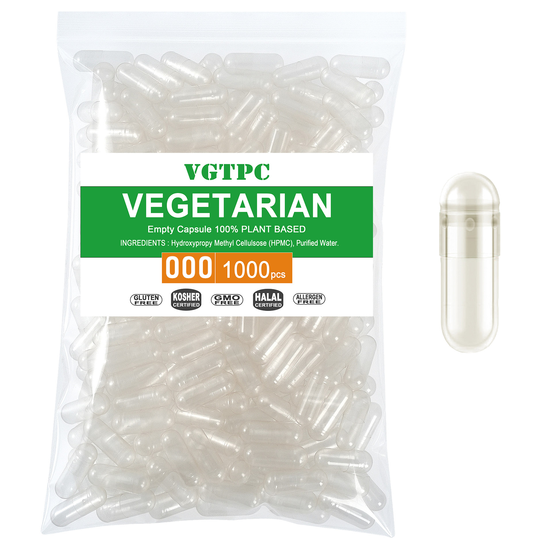 Valerian Root Capsule - 1000PCS 크기 1 # 4 #